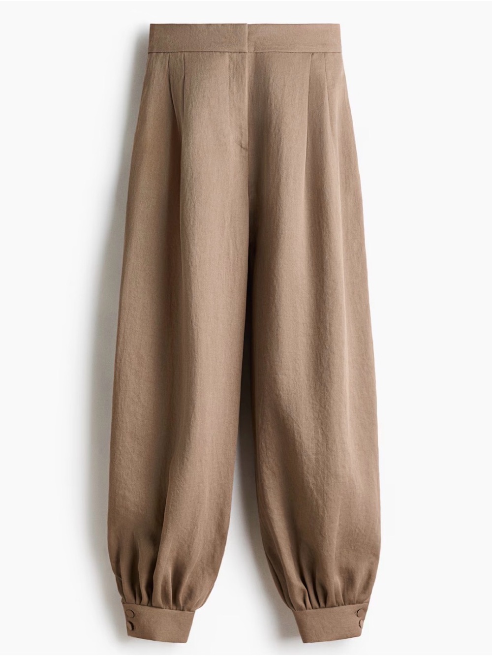 H&M Taupe Pleated Balloon Leg Trousers NWT Size 4
